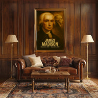 James Madison Poster Vintage Analog Film Aesthetic Founding Father Portrait Wall Art Print
