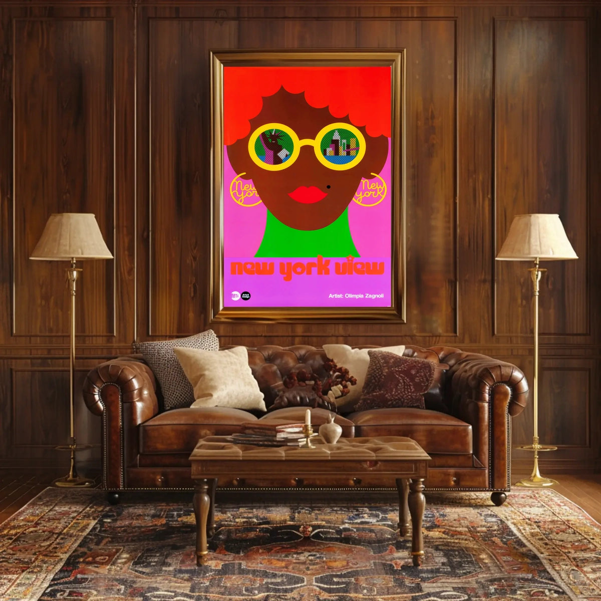 New York City Vibrant Pop Art Poster Abstract Wall Art