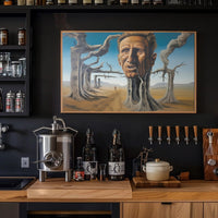 Surreal Desert Landscape with Human-Tree Hybrid - Artistic Poster