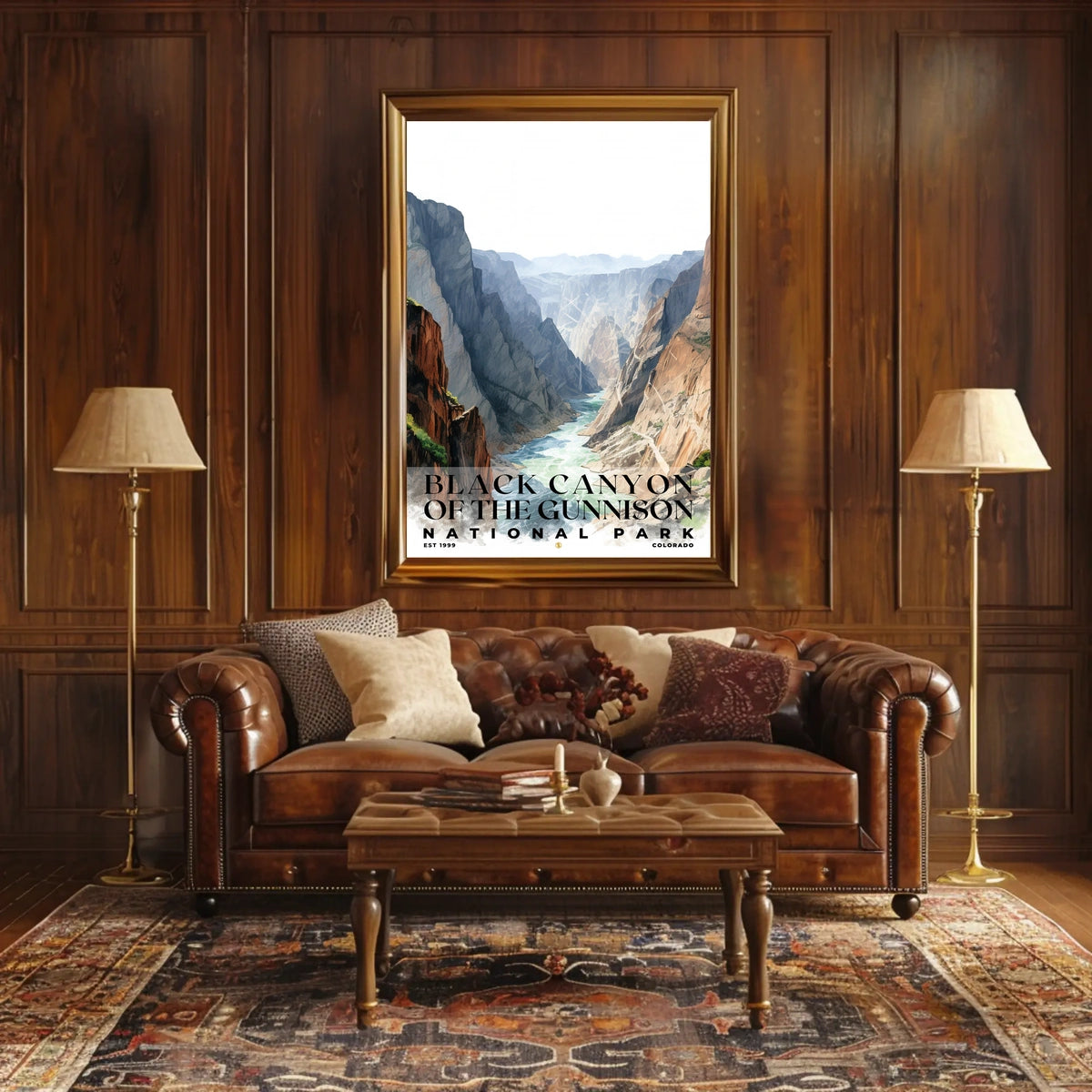 Black Canyon of the Gunnison Watercolor Wall Art Poster