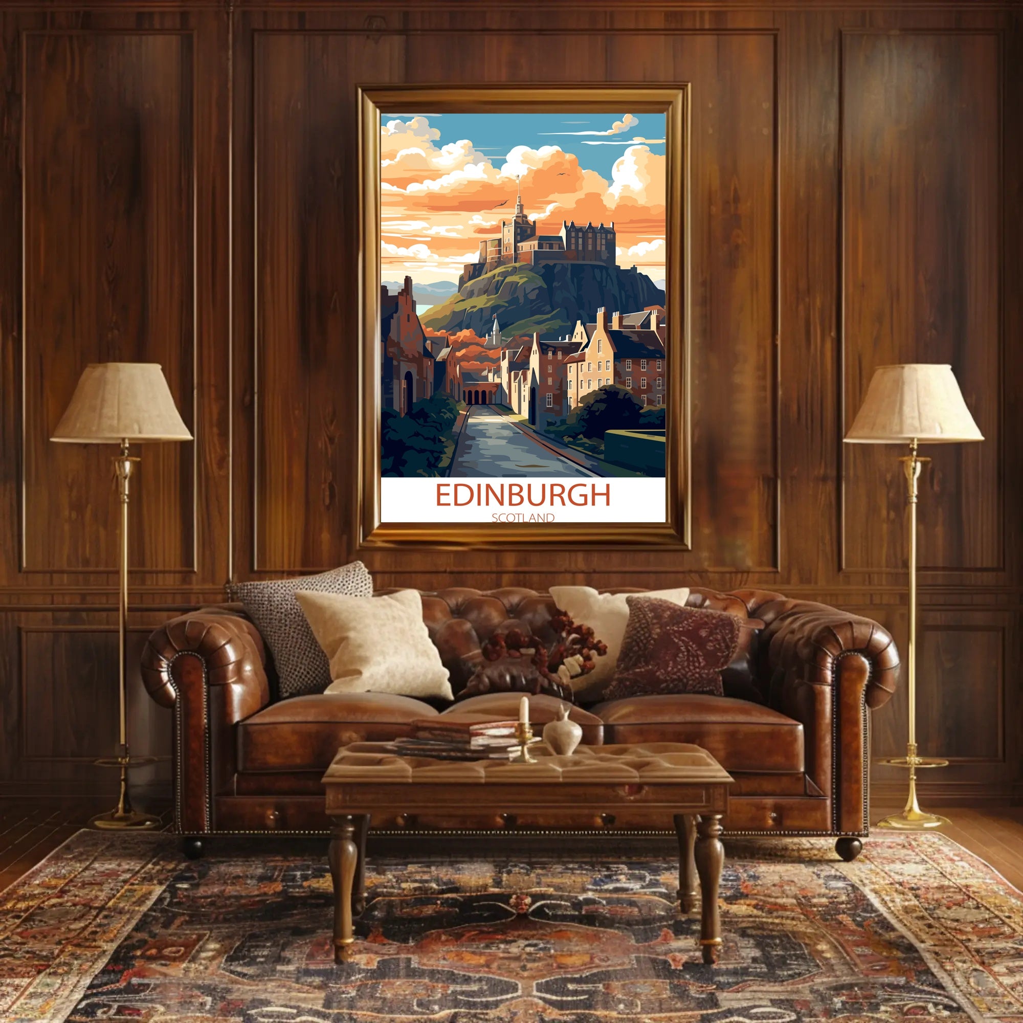 Edinburgh Castle Illustrated Travel Poster
