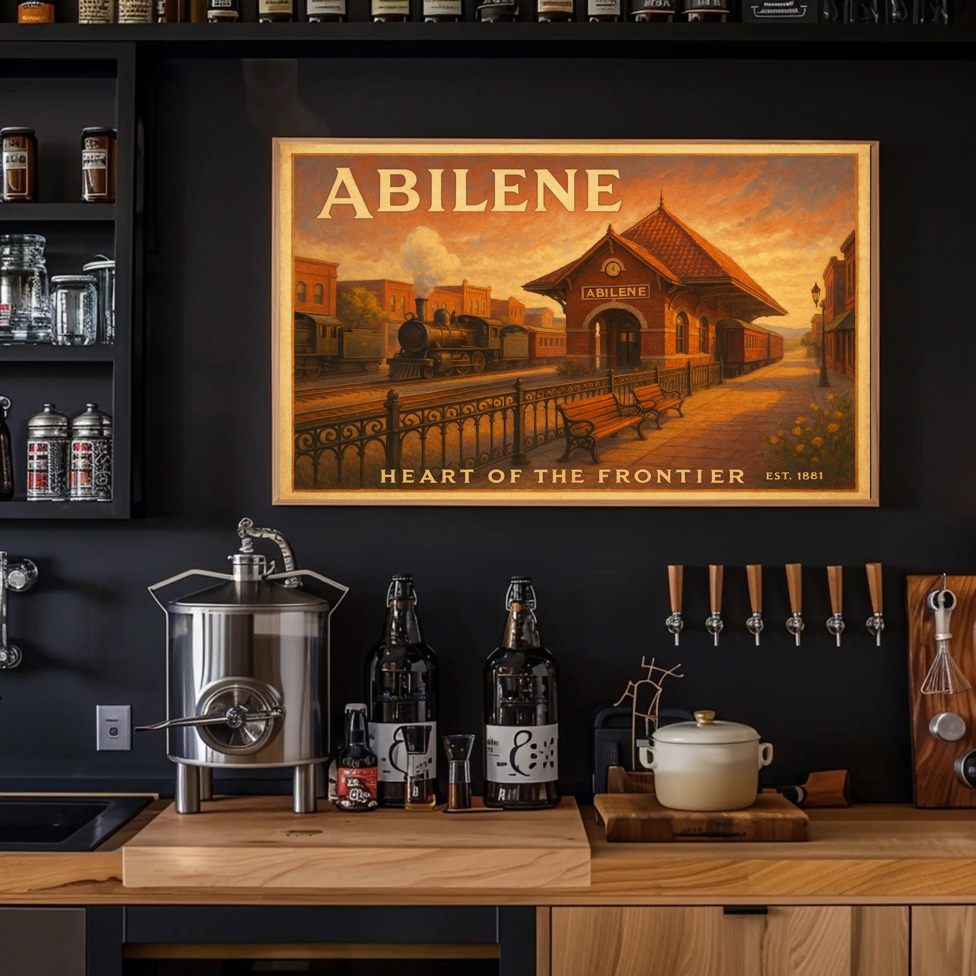 Abilene Railway Station Travel Poster Art Print