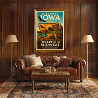 Discover Iowa Heart of the Midwest Poster