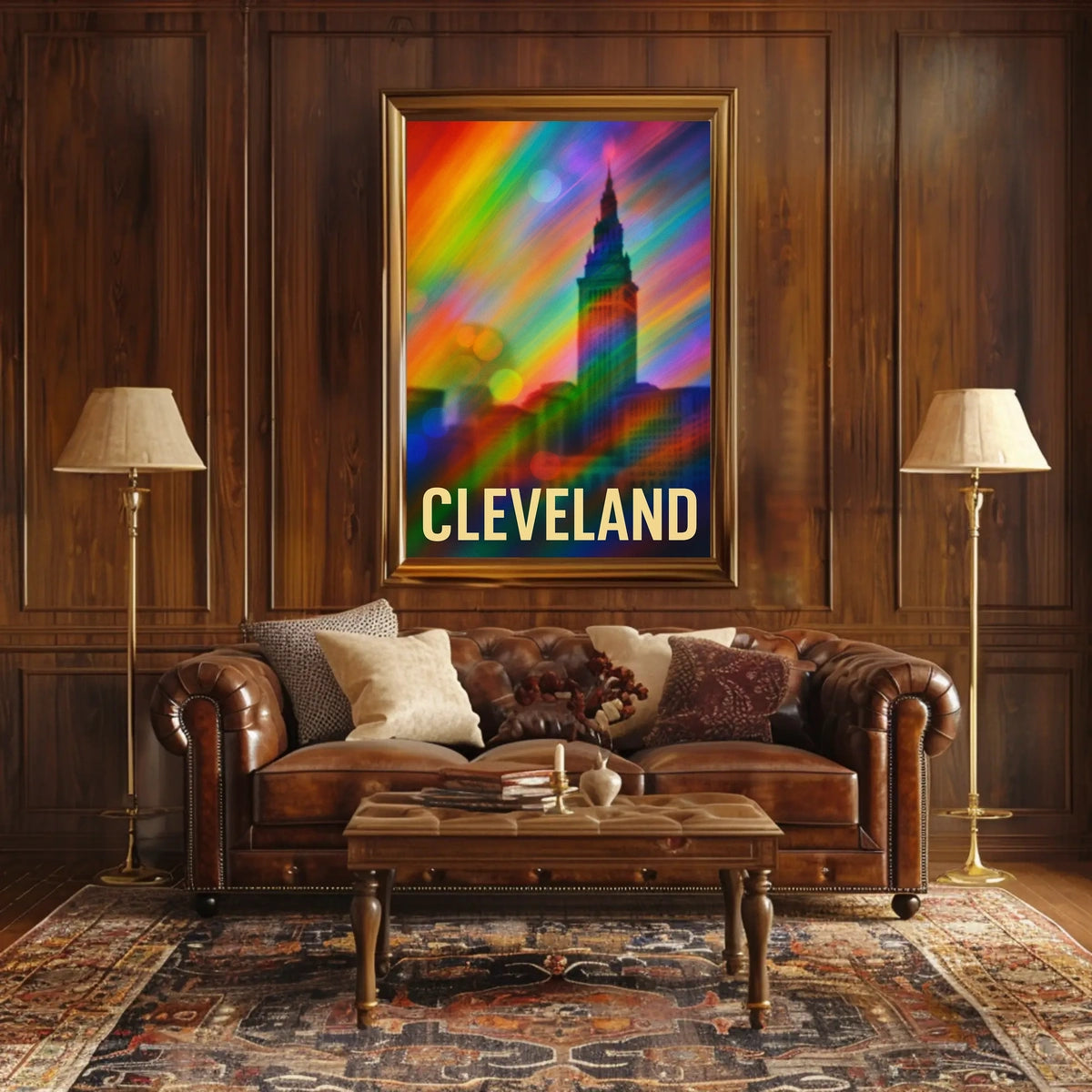 Cleveland Skyline Photography Realism Decor Lovers Poster