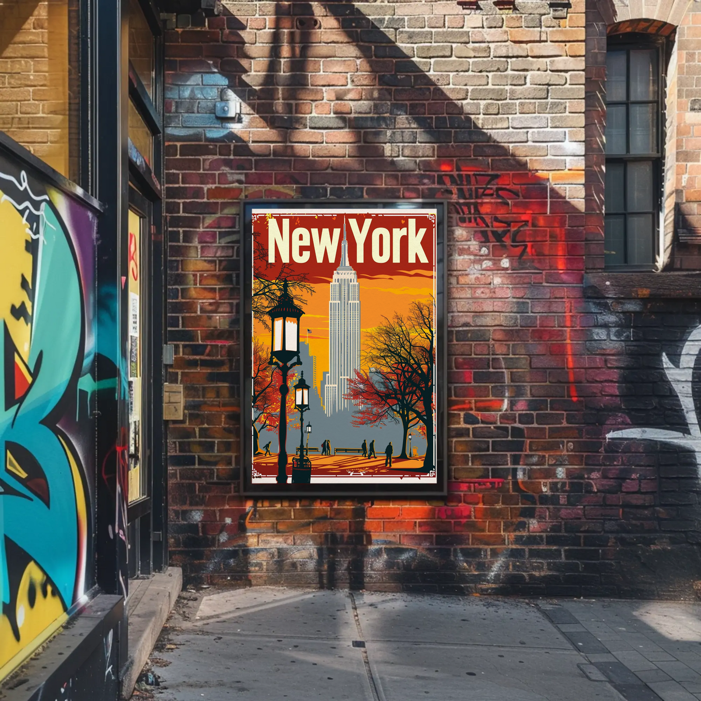 Empire State Building Vintage New York Style Poster