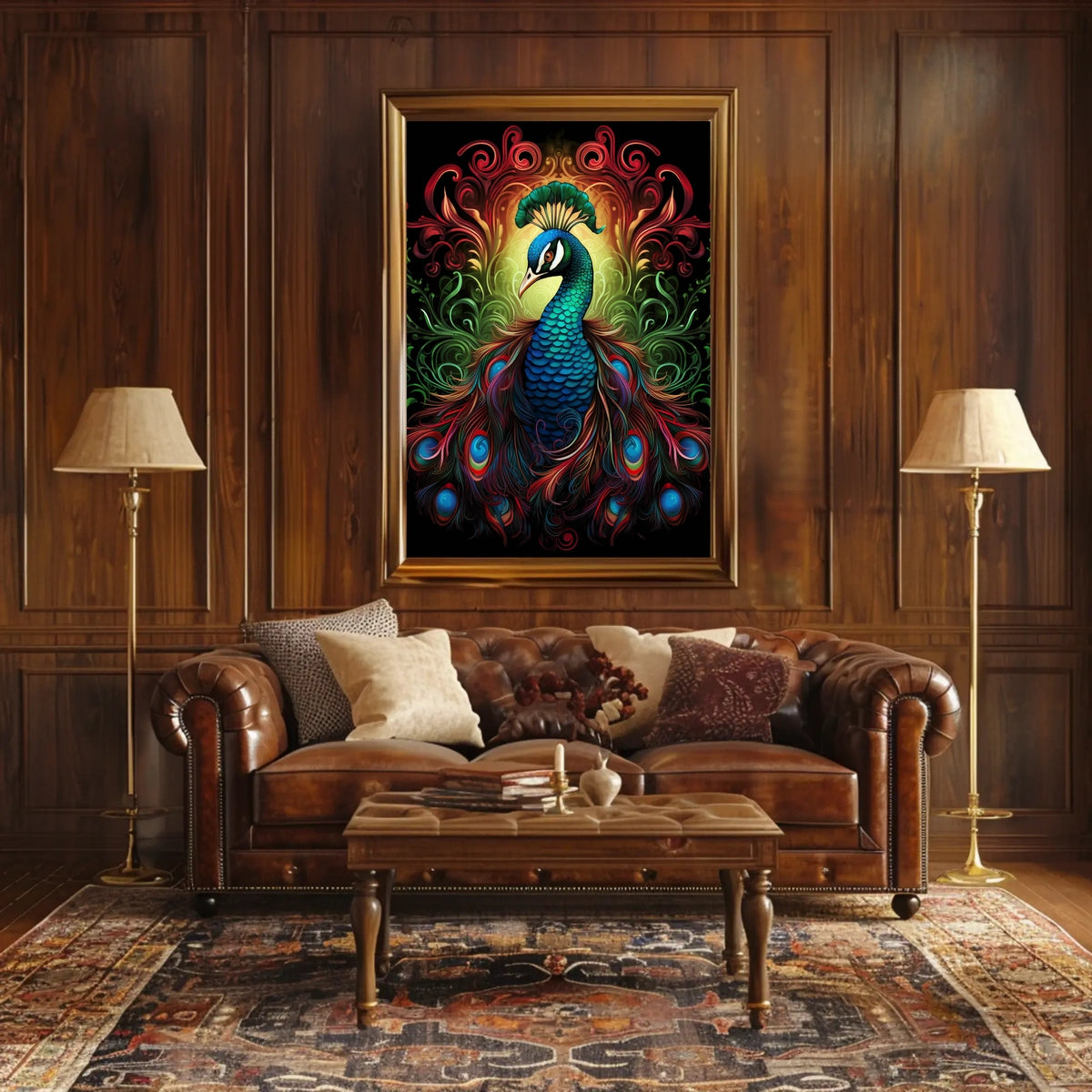 Majestic Peacock Art Poster