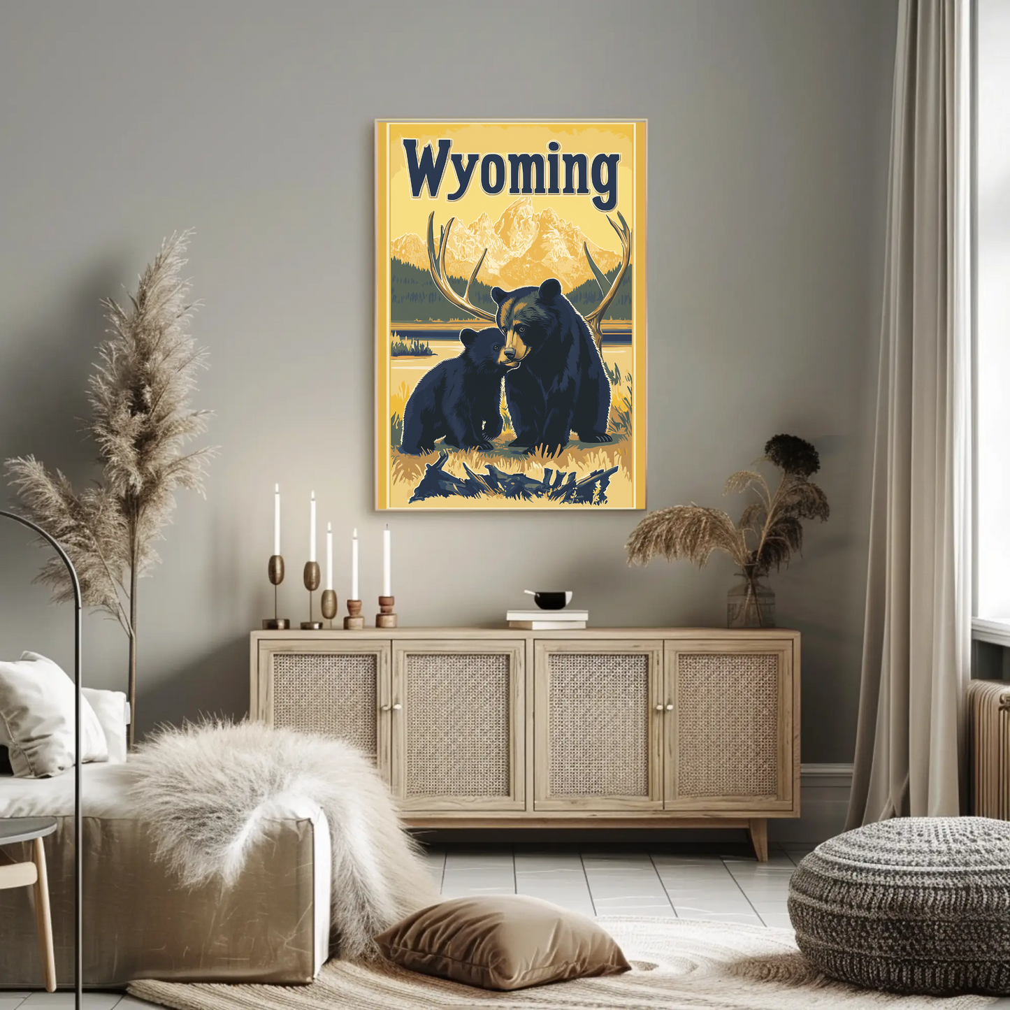 Wyoming Black Bear Vintage Poster