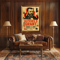 Ulysses S. Grant 18th President of the United States Layered paper Collage Poster