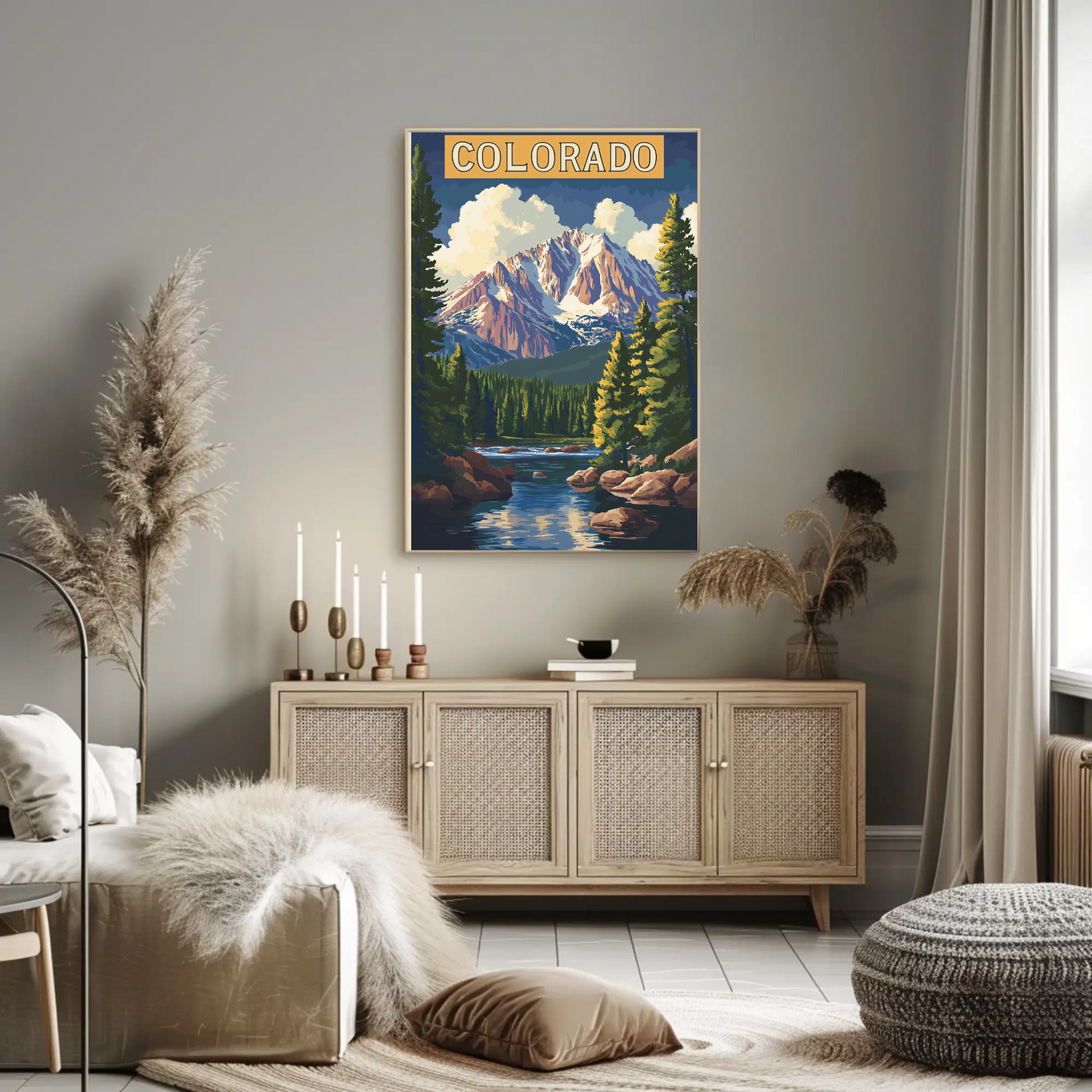 Colorado Scenic Mountains Vintage Travel Poster