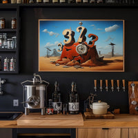 Surreal Desert Time Illusion Artistic Poster