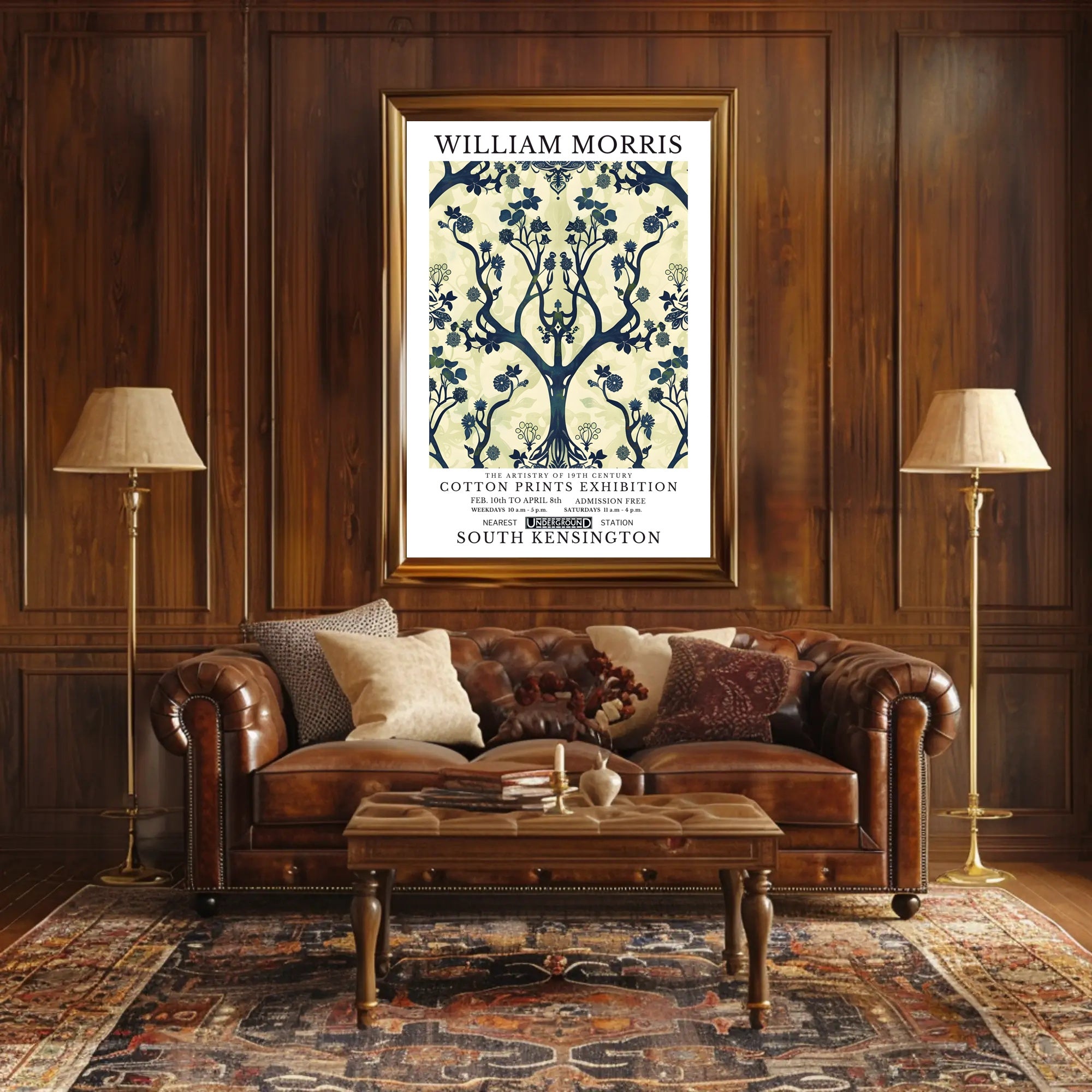 William Morris Cotton Prints Exhibition Poster