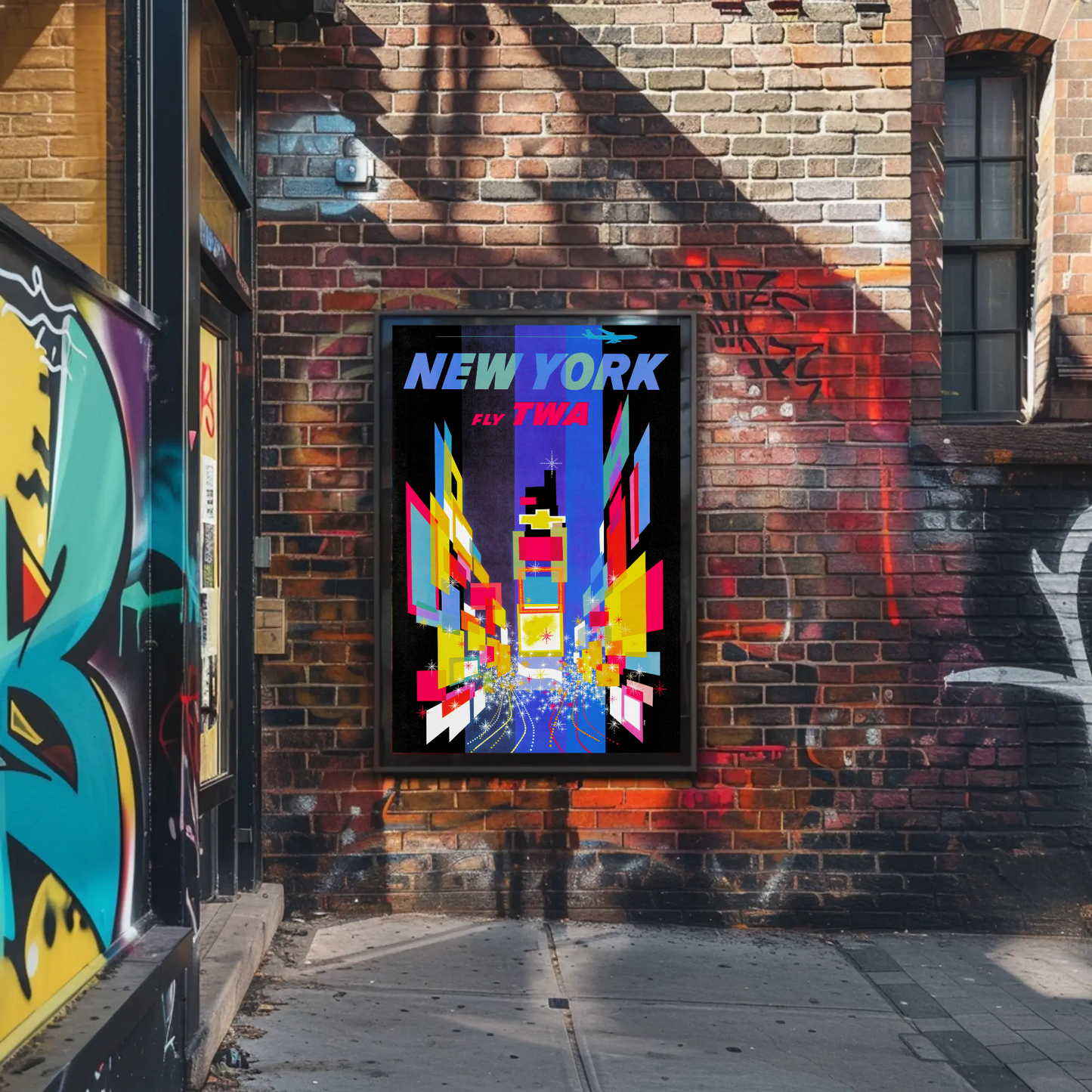 Fly TWA to New York Retro Poster by David Klein (1956)