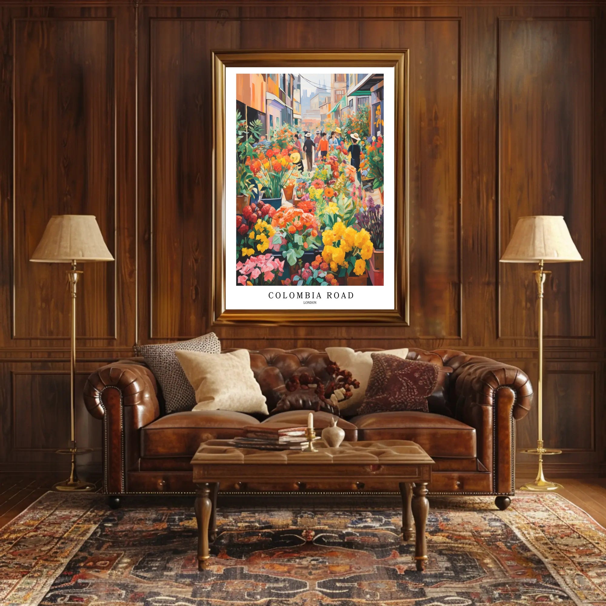 Colombia Road Flower Market Scene Urban or Cityscape Poster PosterGoat