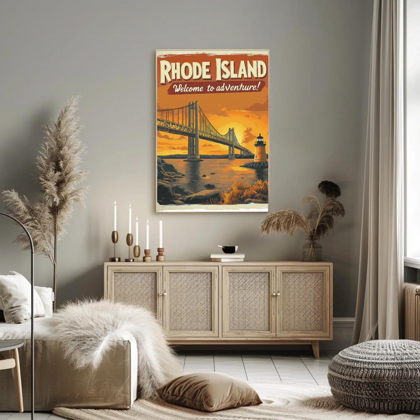 Rhode Island Adventure Vintage Travel Poster