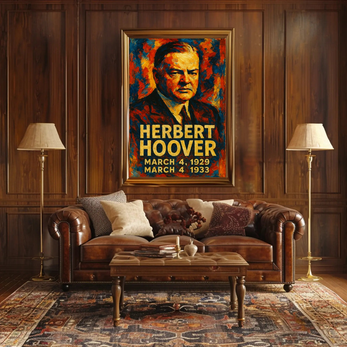 Herbert Hoover 31st President of the United States Glitch Hop Art Poster