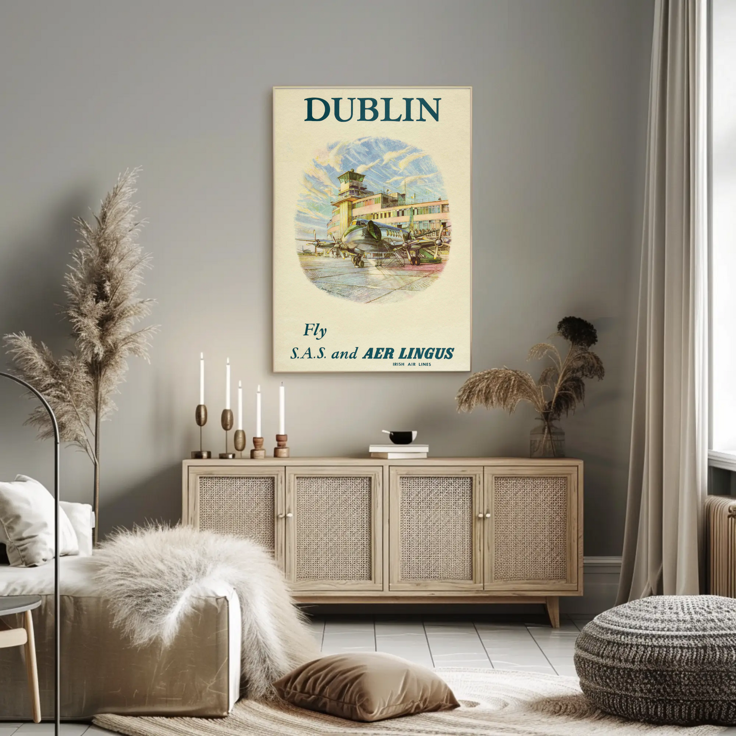 Vintage Poster - Dublin Aer Lingus Airport