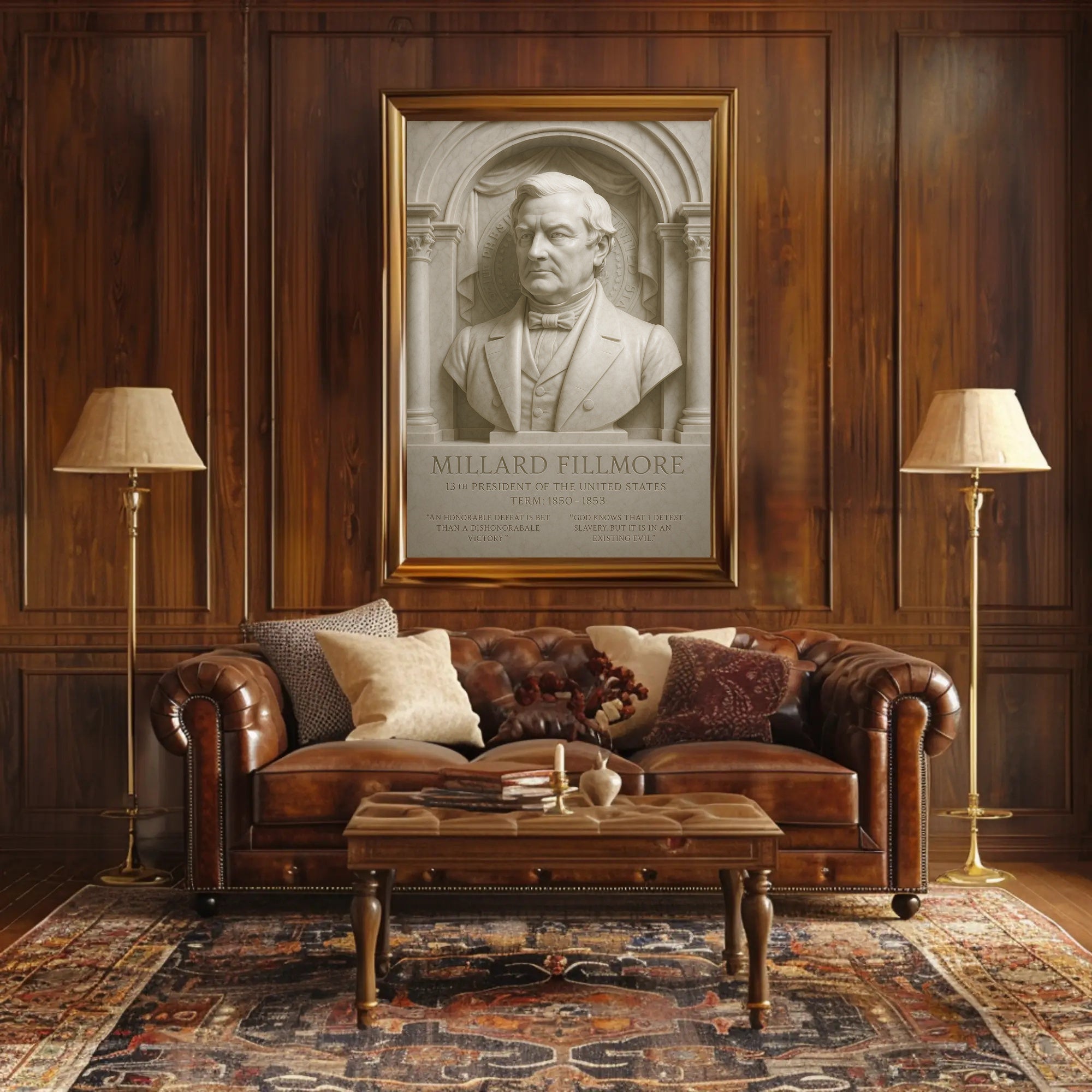 Millard Fillmore Bust 19th Century Presidential Poster