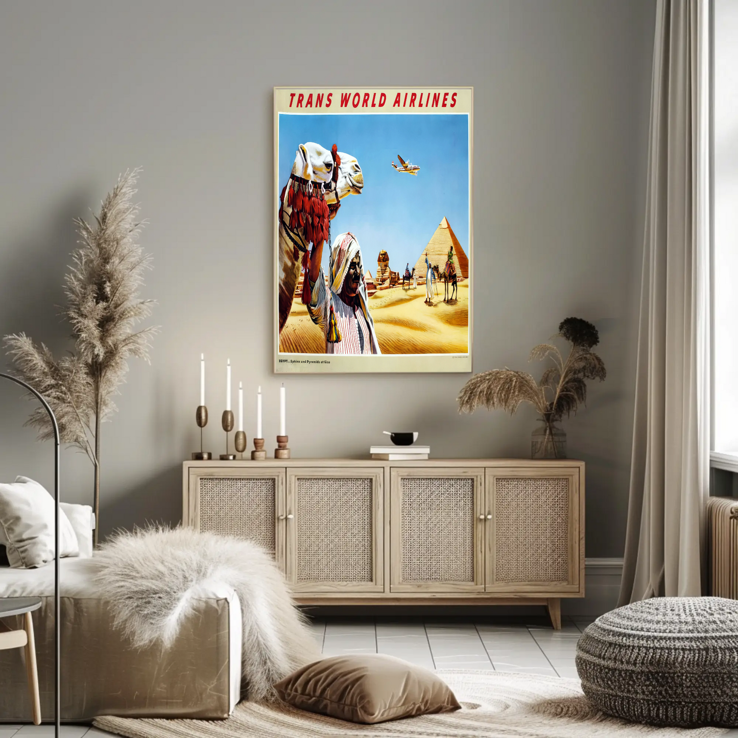 Trans World Airlines Egypt Vintage Poster
