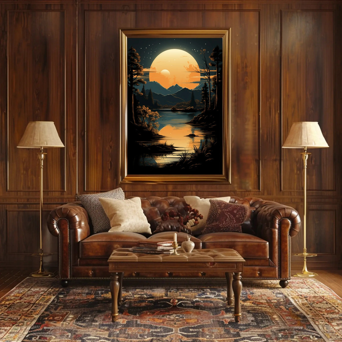 Tranquil Moonlit Landscape Poster