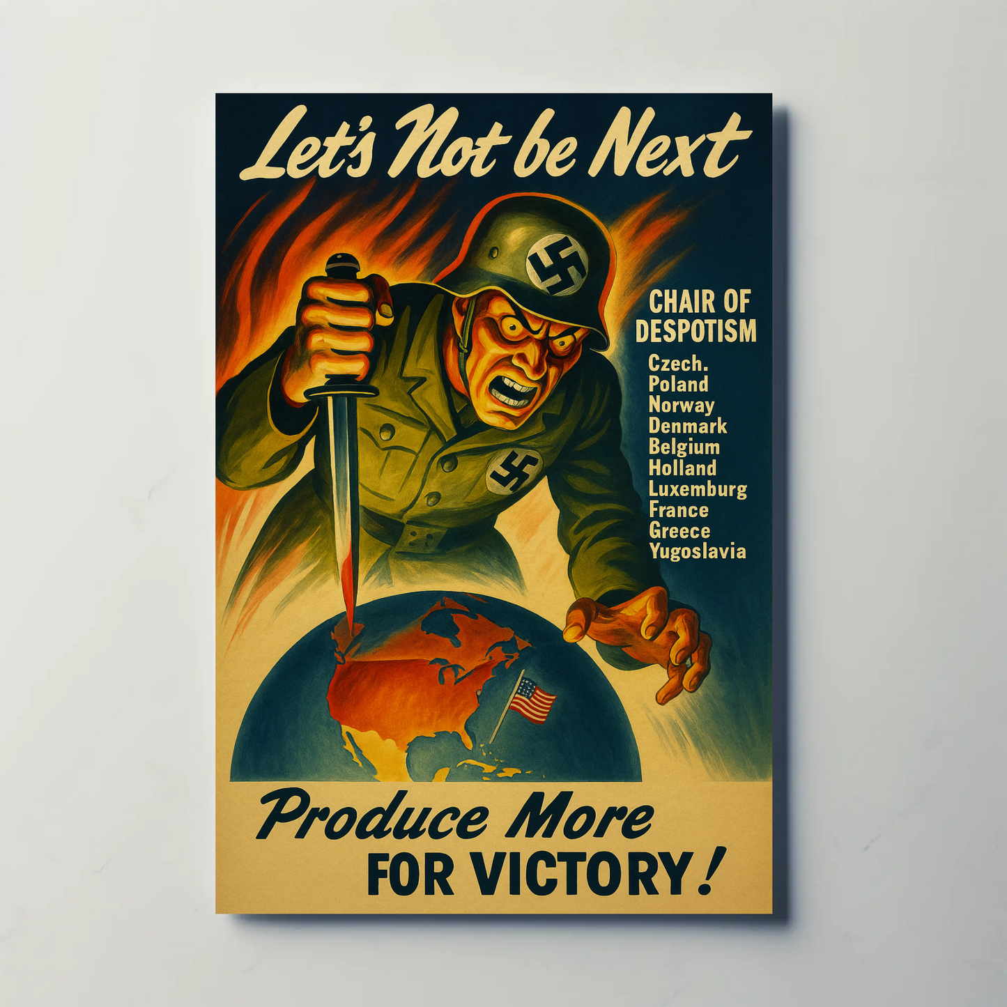 Lets Not Be Next Produce More WWII Poster