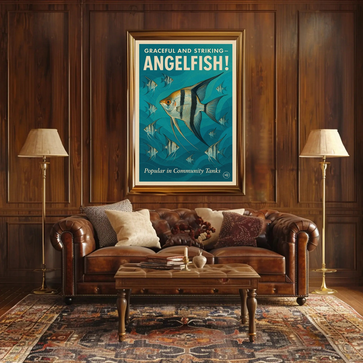 Graceful and Striking Angelfish Poster