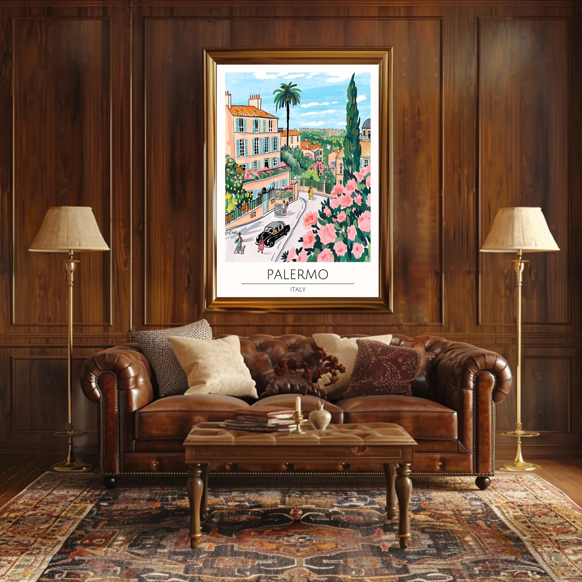 Palermo Illustrated Poster PosterGoat