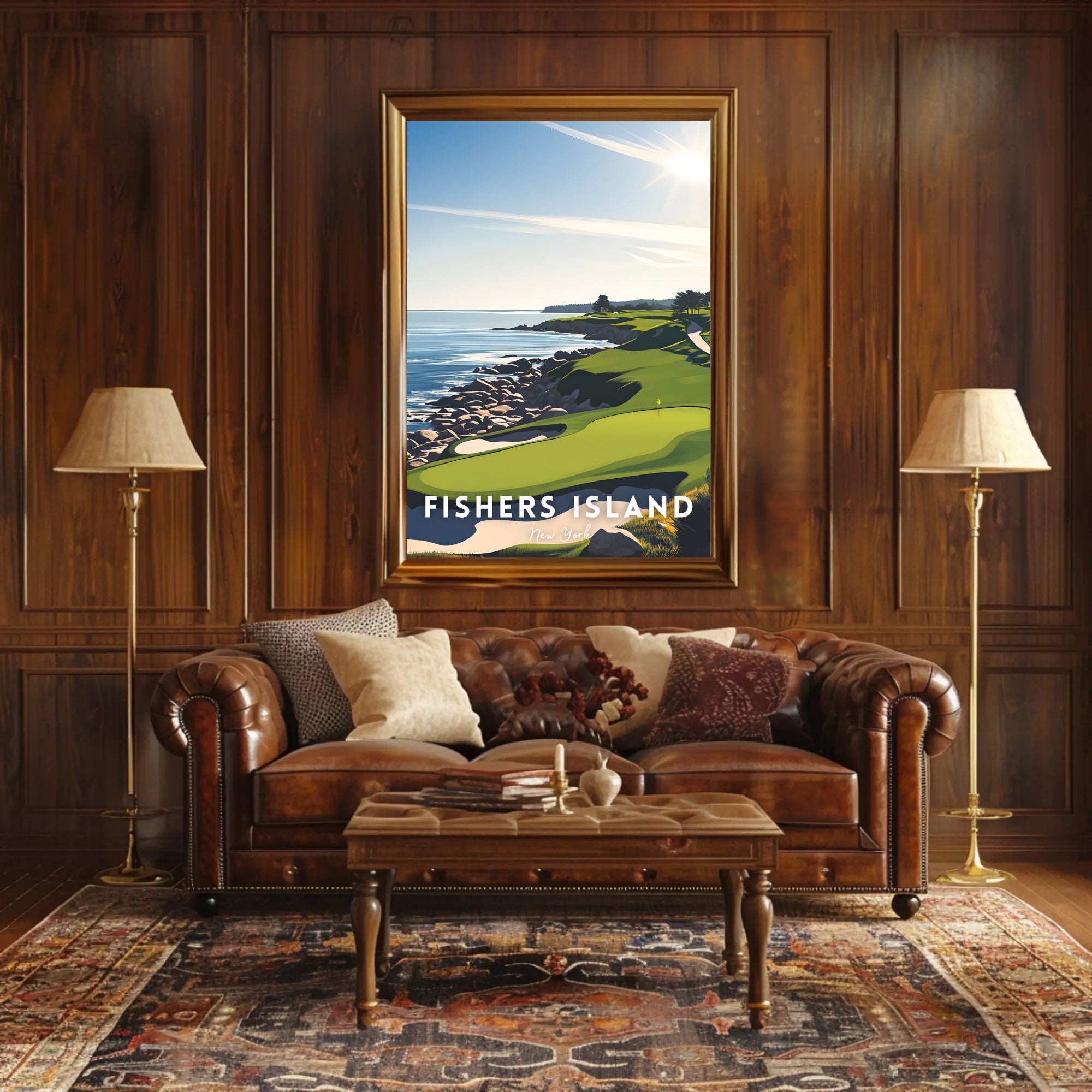 Serene Coastal Golf Course Art Print - Sports Poster