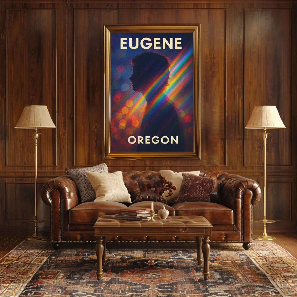 Eugene Vibrant Silhouette Minimalist Decor Poster