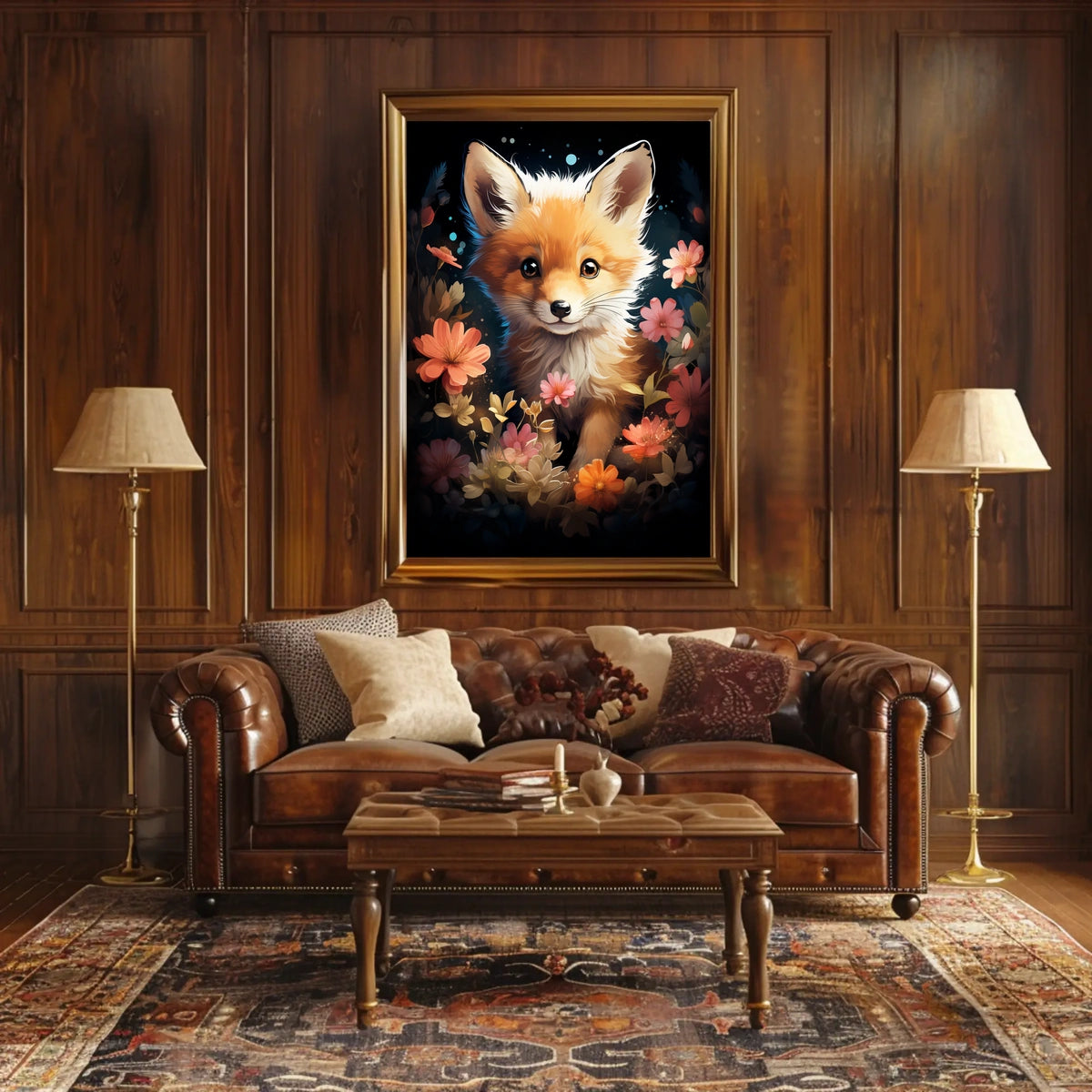 Fox Bloom Whimsical Poster