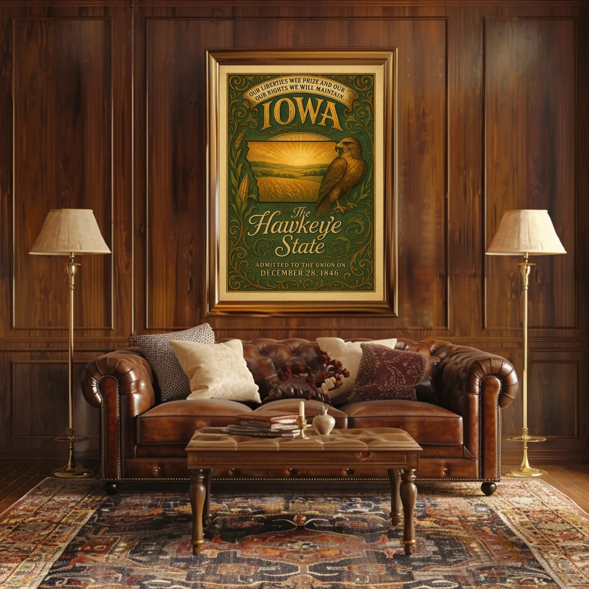 Iowa The Hawkeye State Poster