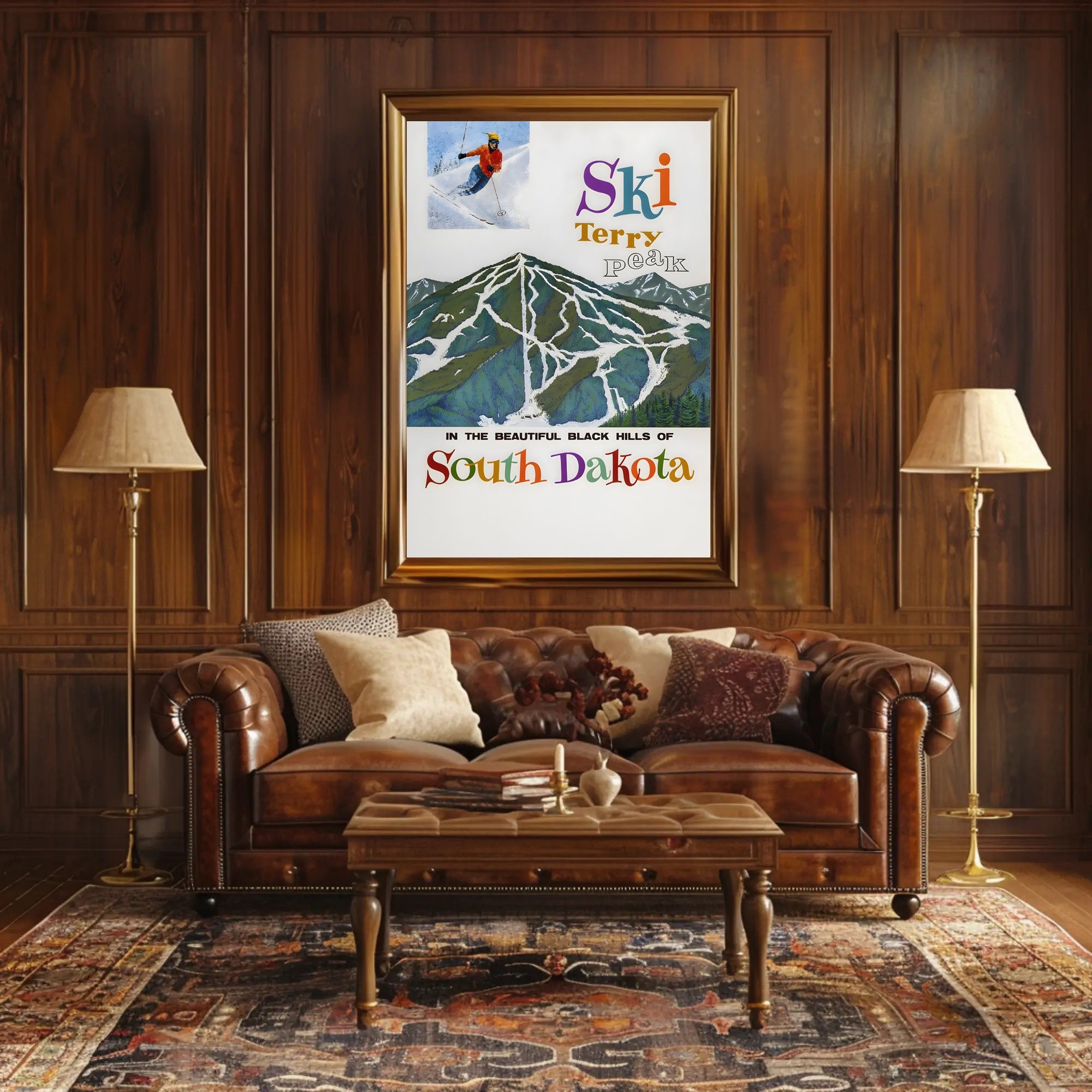 Terry Peak Ski Adventure Vintage Travel Poster PosterGoat