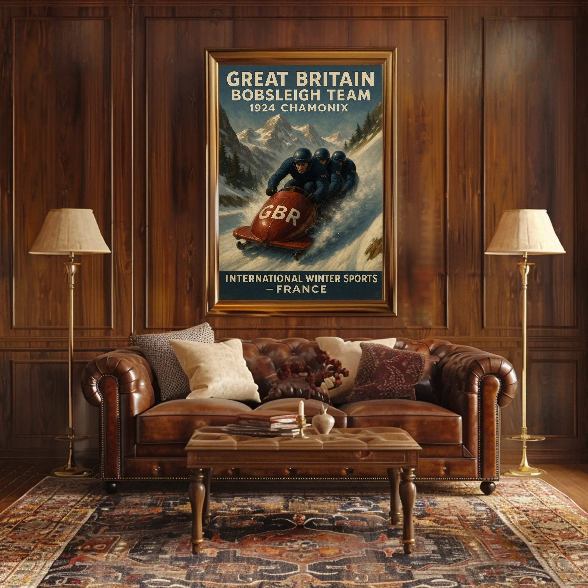 Great Britain Bobsleigh Team 1924 Poster
