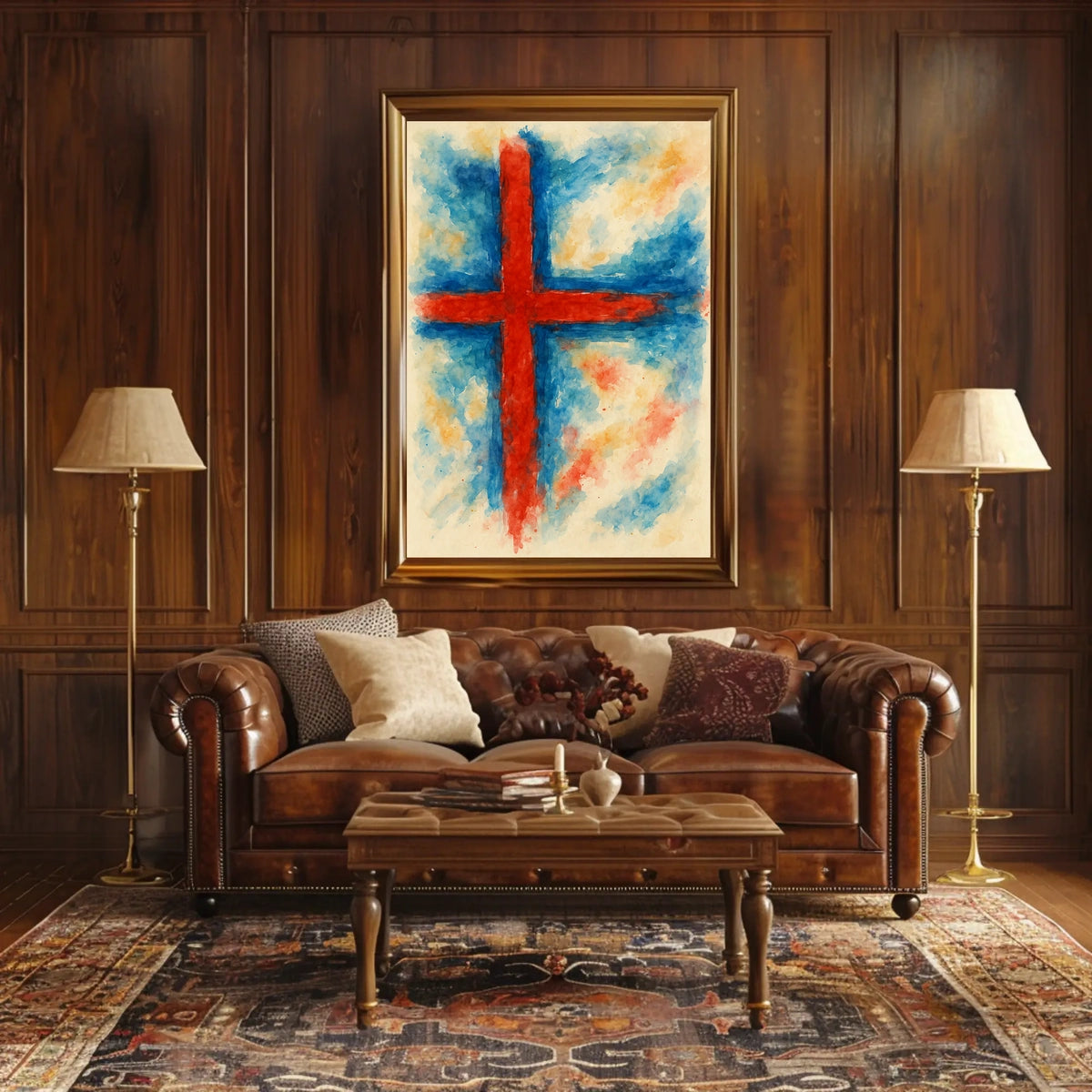 Abstract Cross Watercolor Art Decor Lovers Wanderlust Timeless Gallery Inspired Poster