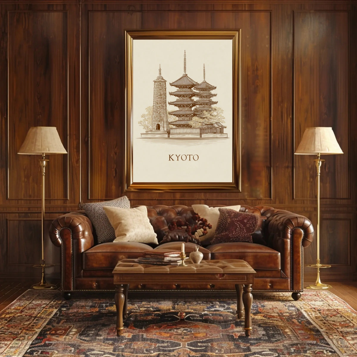 Kyoto Architectural Illustration Poster