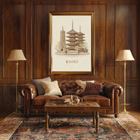 Kyoto Architectural Illustration Poster