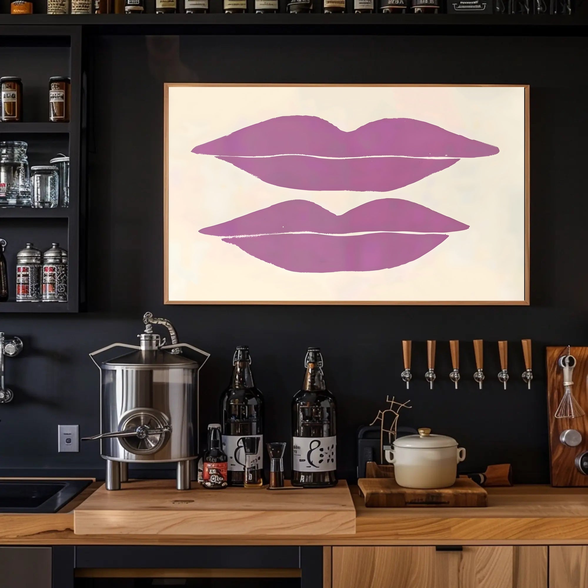 Purple Lips Art Poster