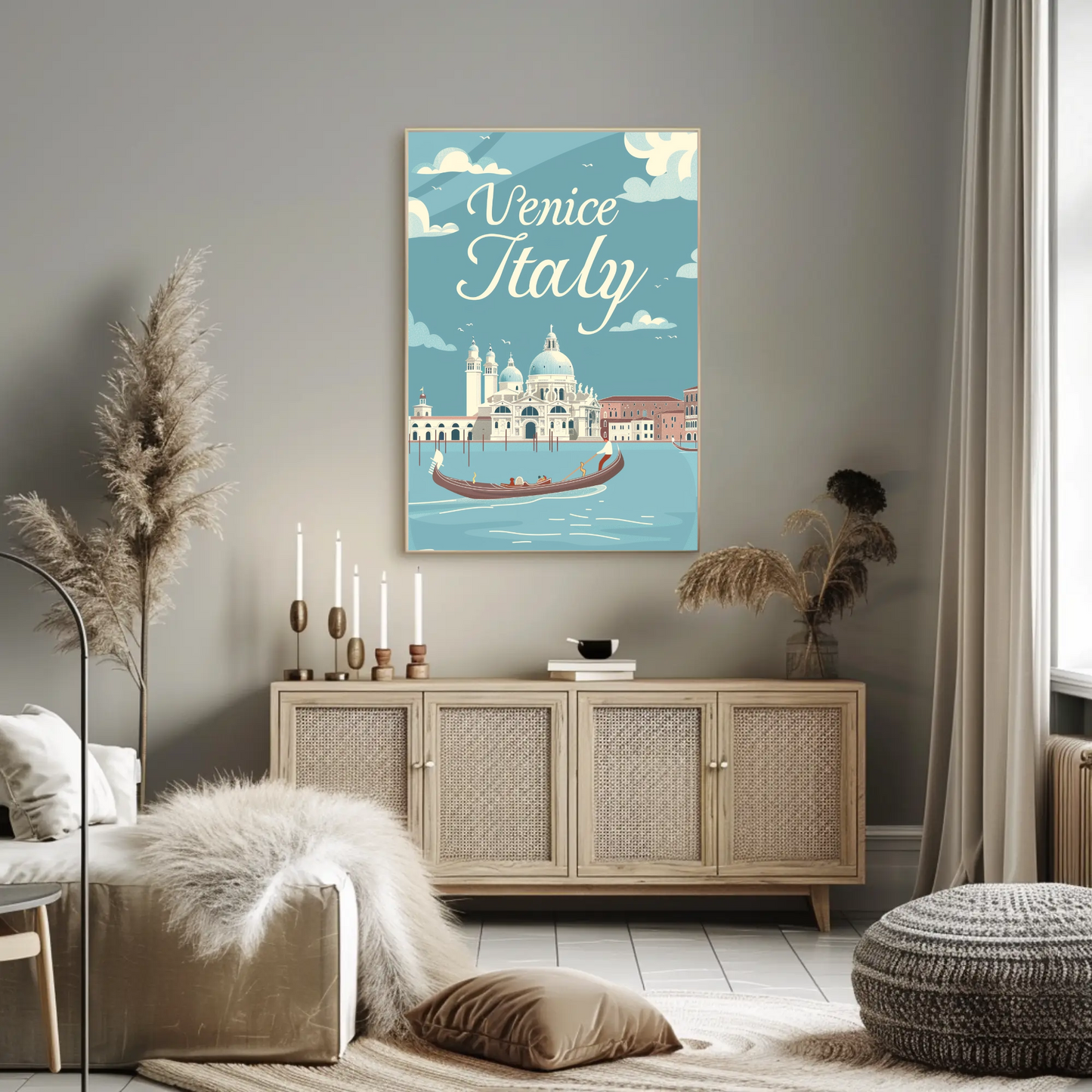 Venice, Italy - Gondola Vintage Style Poster