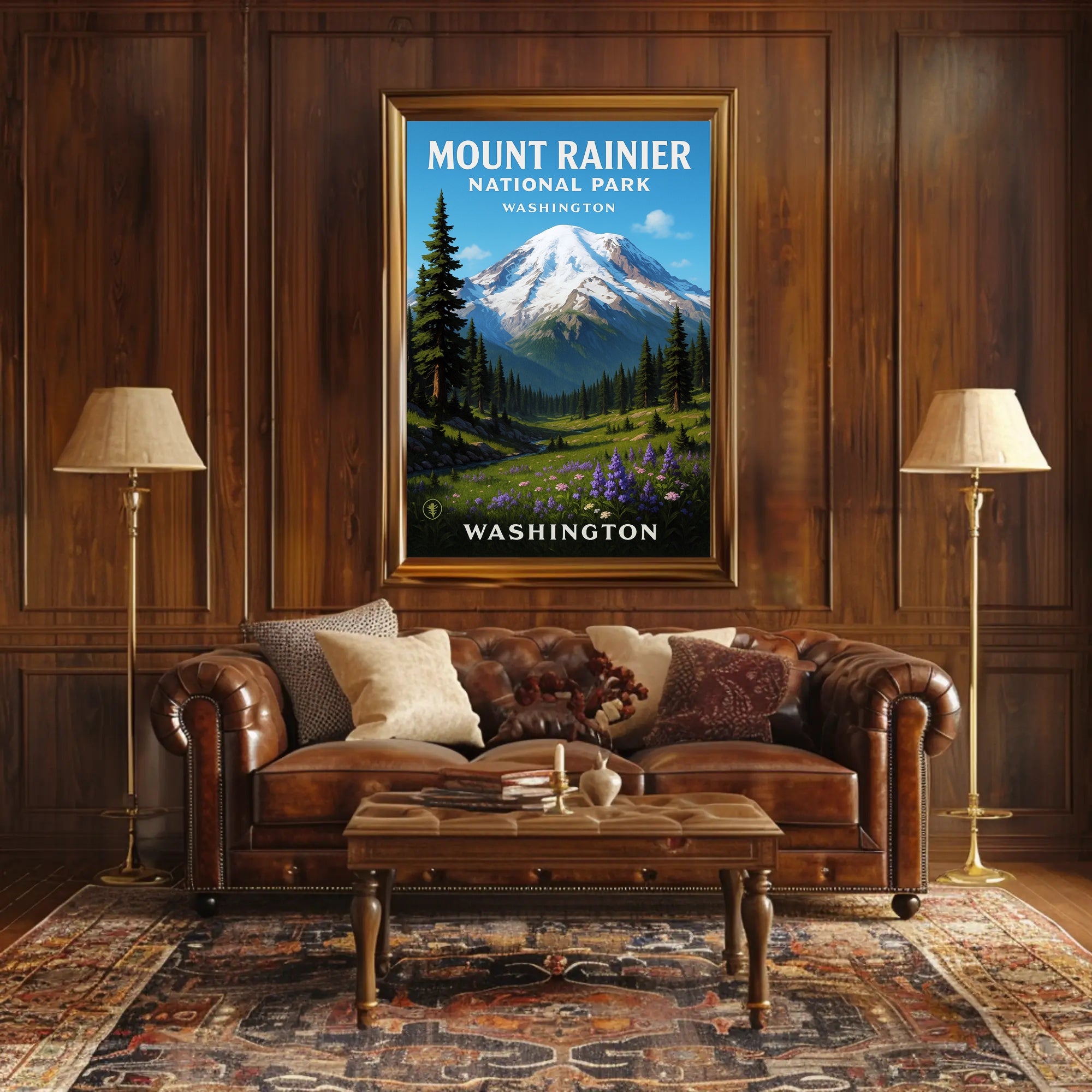 Mount Rainier National Park Poster PosterGoat