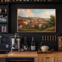 Countryside Village Scene Impressionist Art Poster