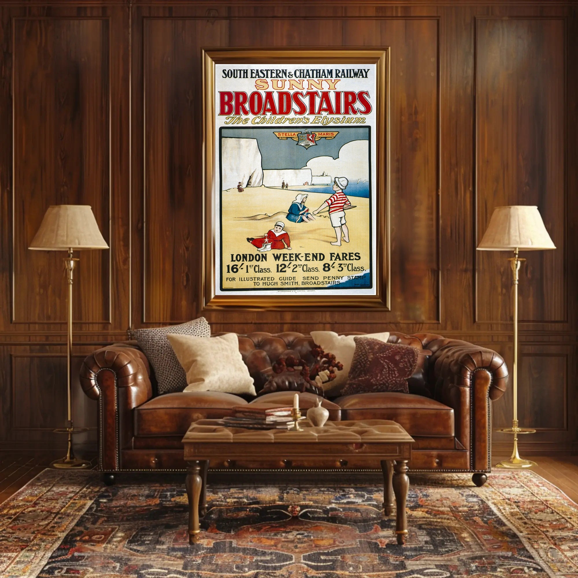 Vintage Broadstairs Seaside Travel Poster for Family Holidays PosterGoat