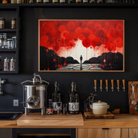 Surreal Silhouette in Red and Black Abstract or Artistic Poster