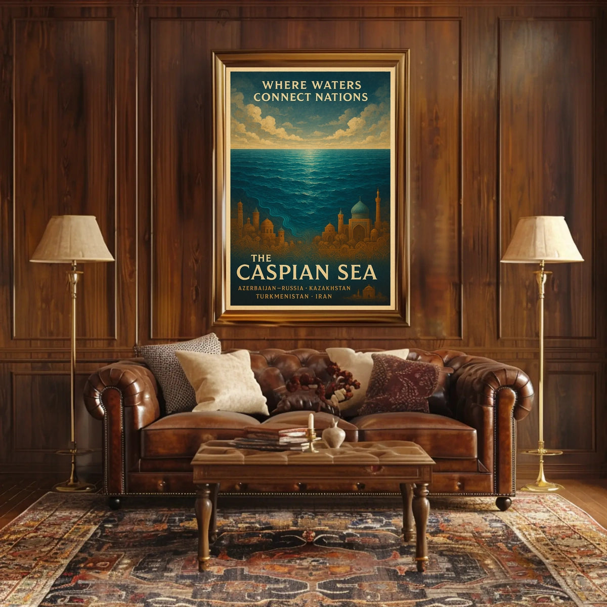 Caspian Sea Vintage Art Cultural or Heritage Poster