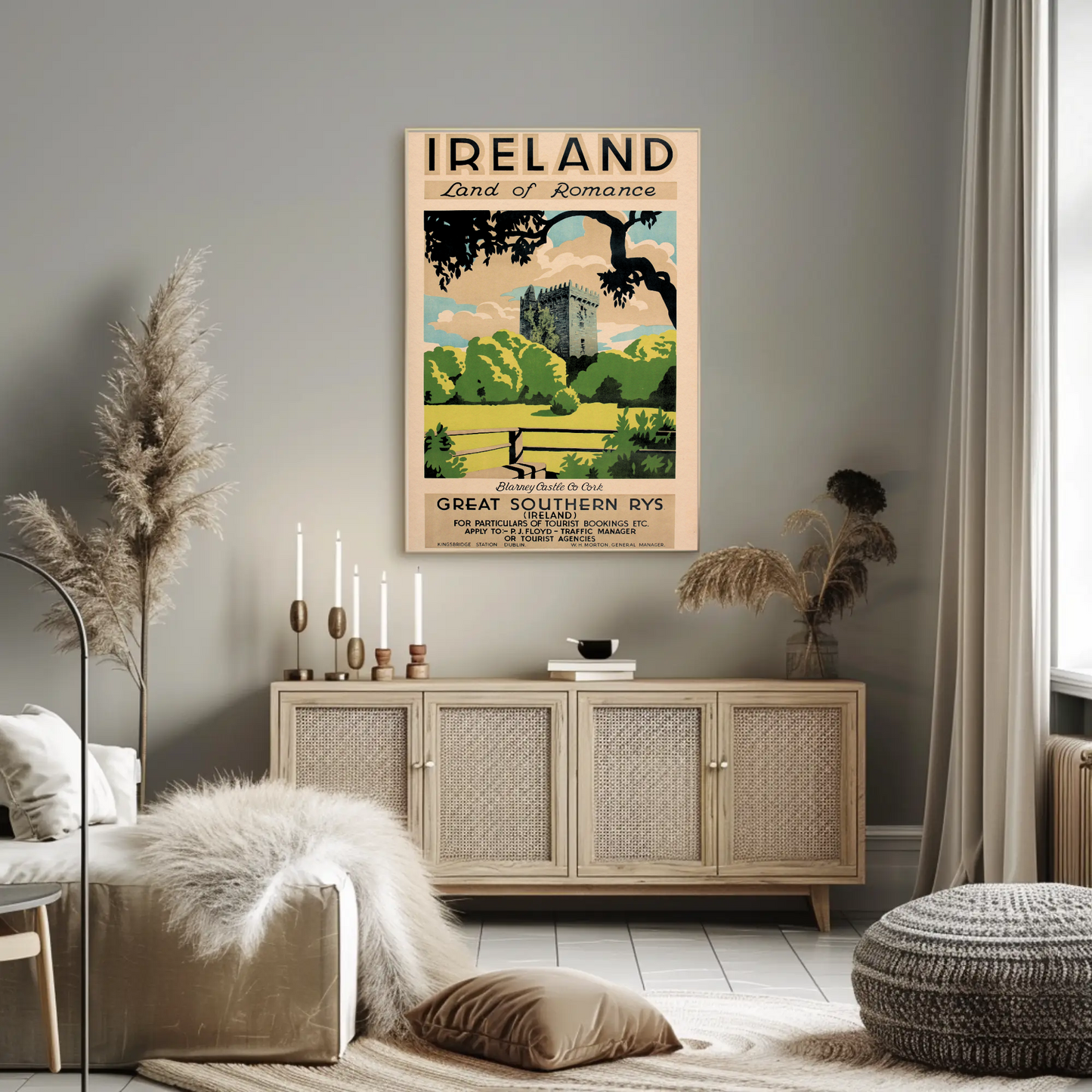 Ireland - Land of Romance Vintage Travel Poster
