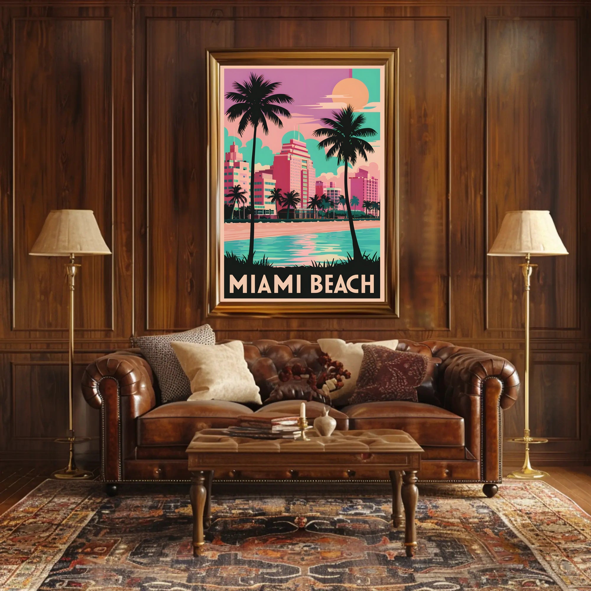 Miami Beach Sunset Poster