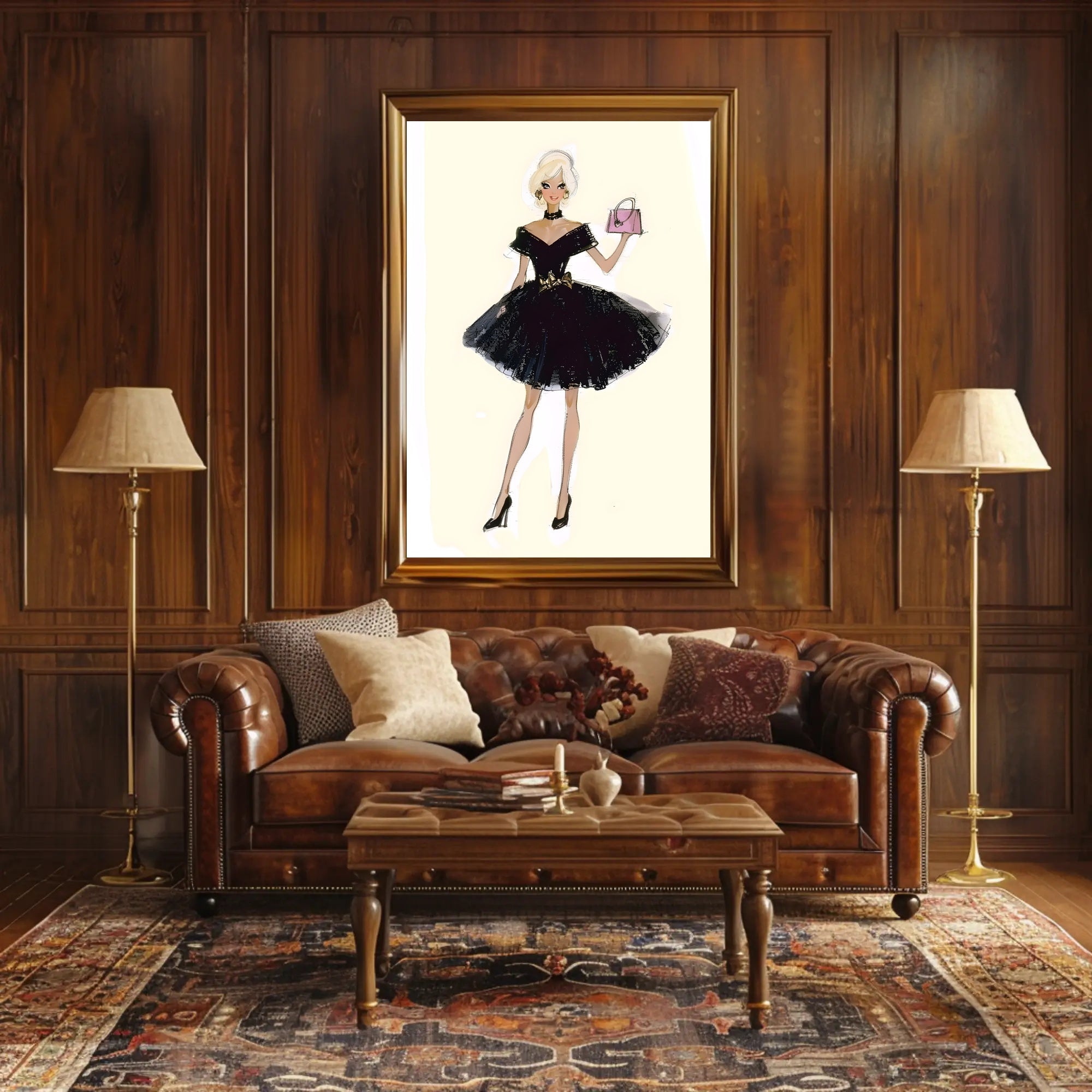 Fashion Illustration Elegant Evening Wear Poster