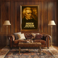 Andrew Jackson Poster Vintage Analog Film Aesthetic Presidential Portrait Wall Art Historical Print