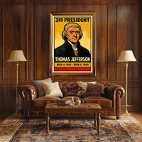 Thomas Jefferson 3rd President of the United States Inked Comic Style Poster
