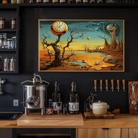 Surreal Time Distortion Scene Artistic Poster