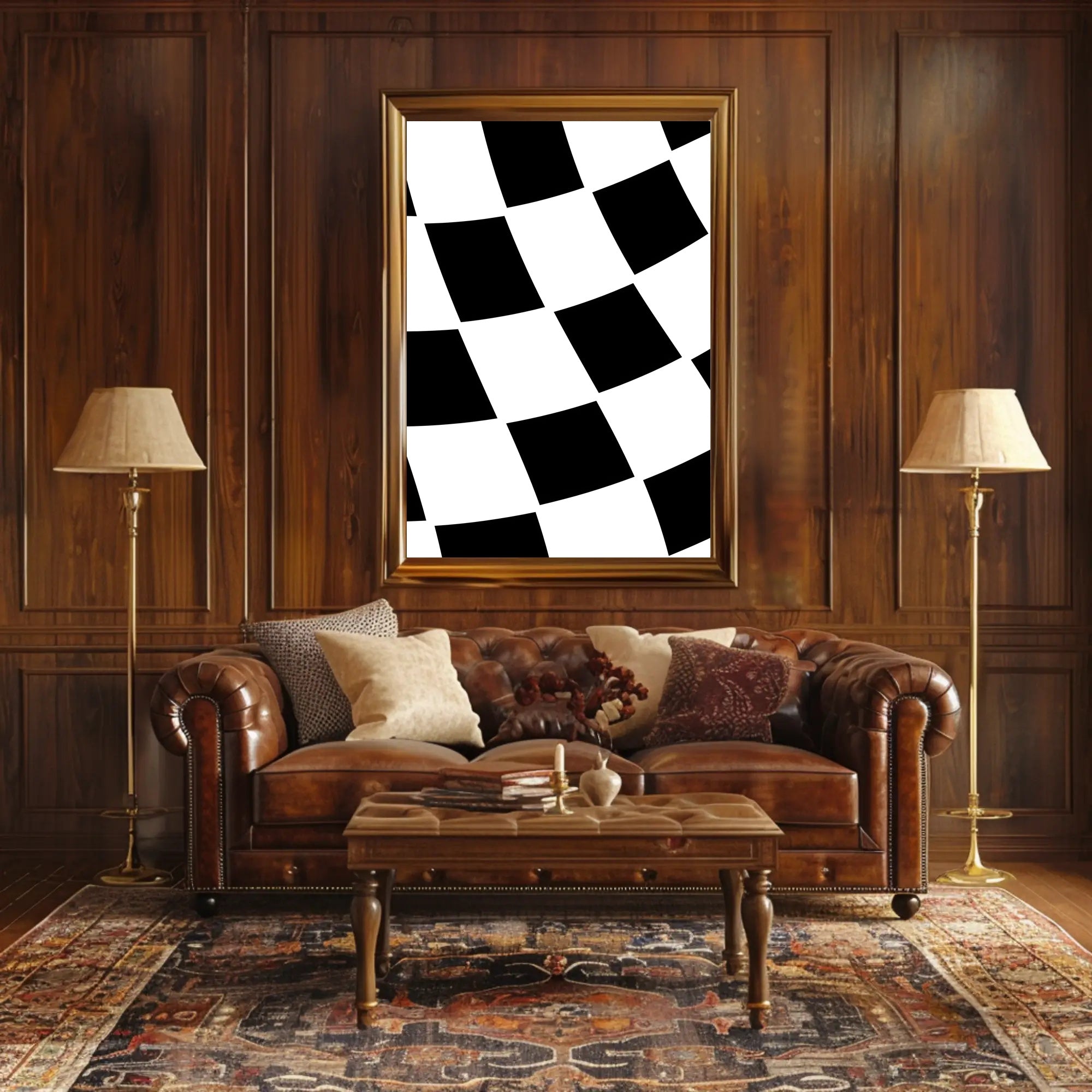 Dynamic Racing Flag Art Print - Sports Poster