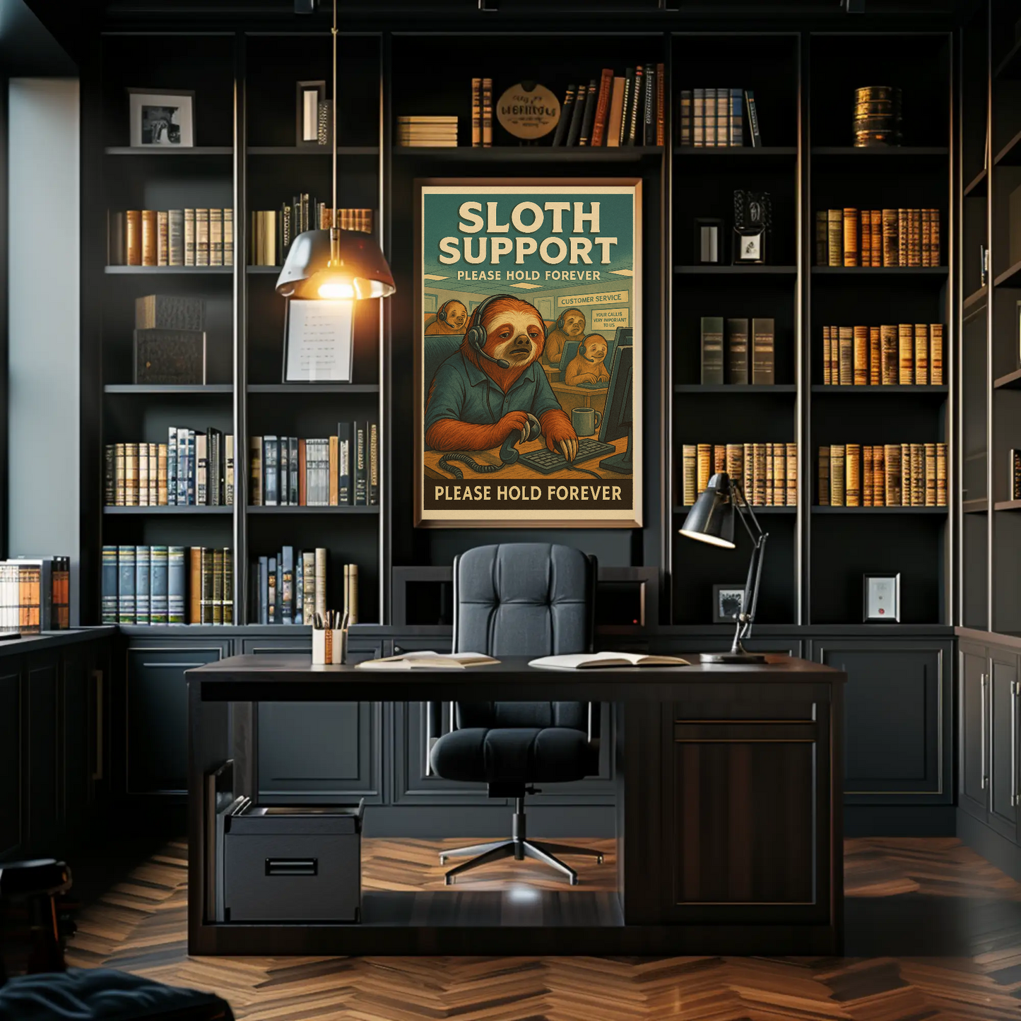 Sloth Support Hold Forever Parody Poster